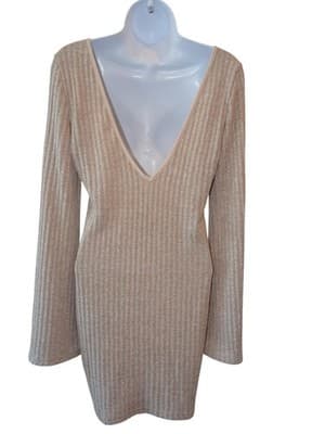 SHEIN Women's Ribbed Long Sleeve Dress - Thumbnail 2