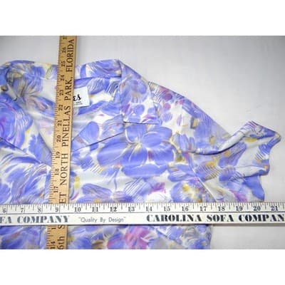 Vintage Gales Womens Floral Print Short Sleeve Collared Button Up Shirt Top - Thumbnail 4