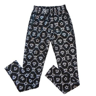Shane Justin Trendy Black Graphic Jogger Pants - Thumbnail 2