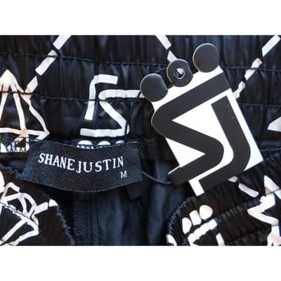 Shane Justin Trendy Black Graphic Jogger Pants - Thumbnail 5