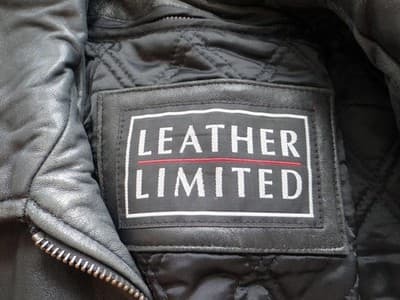 Men's Black Leather Jacket Medium - Thumbnail 4