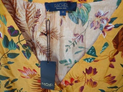 Rachel Roy Women's Yellow Floral Print Blouse Size 3X NWT - Thumbnail 2