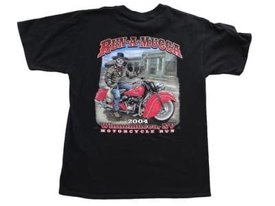 Run-A-Mucca 2004 Motorcycle Run Black Graphic T-Shirt - Thumbnail 2