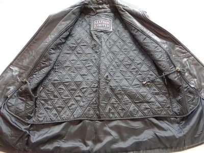 Men's Black Leather Jacket Medium - Thumbnail 7