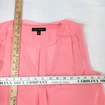 Banana Republic Coral Pink Sleeveless V Neck Tunic Top Blouse Women's Size S - Thumbnail 4