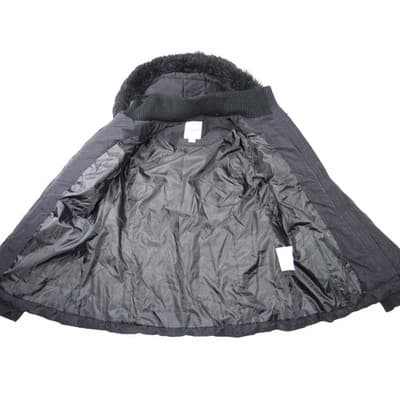Esprit Black Faux Fur Trim Hooded Belted Winter Jacket Coat Women Size L - Thumbnail 2