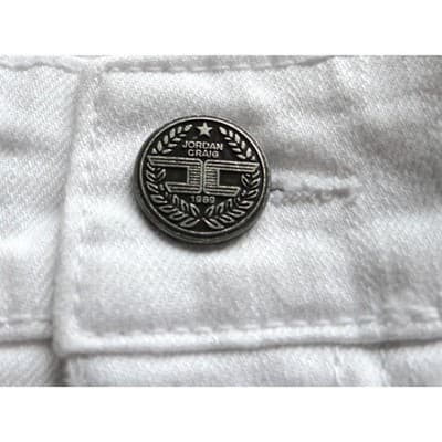 Men's White Distressed Denim Shorts - Thumbnail 6