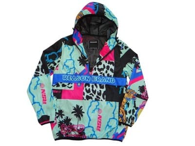 Reason Brand Colorful Windbreaker Jacket - Vintage Style