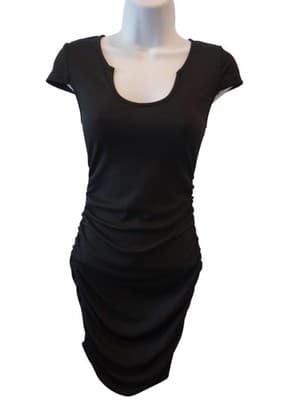 Stylish Black Ruched Dress