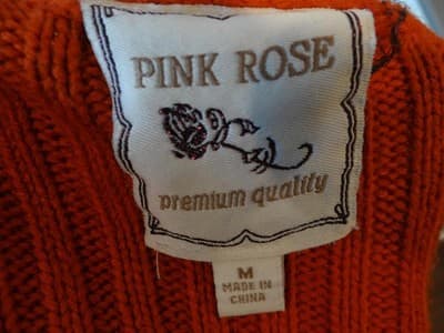 PINK ROSE Stylish Cable Knit Dress - Warm Orange - Thumbnail 4
