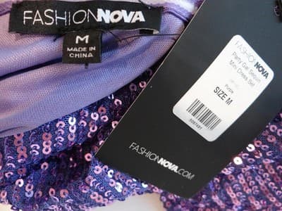 Stunning Purple Sequin Strapless Dress - Thumbnail 5