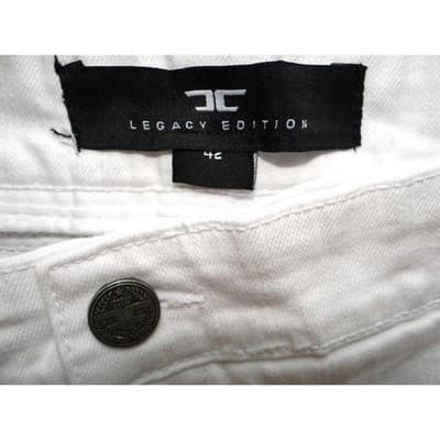 Men's White Distressed Denim Shorts - Thumbnail 5