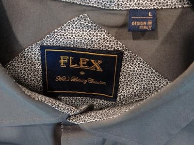 Flex Men's Luxury Collection Dress Shirt - Gray, Size Large - Thumbnail 2