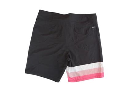Hurley Men's Black Swim Shorts with Pink Stripe - Thumbnail 4