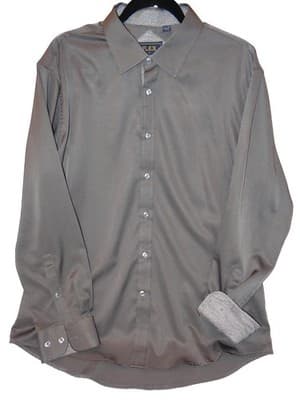 Flex Men's Luxury Collection Dress Shirt - Gray, Size Large - Thumbnail 4