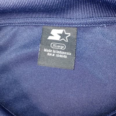 Starter Michigan Wolverines Navy Blue Yellow Polo Shirt Mens XL Embroidered - Thumbnail 2