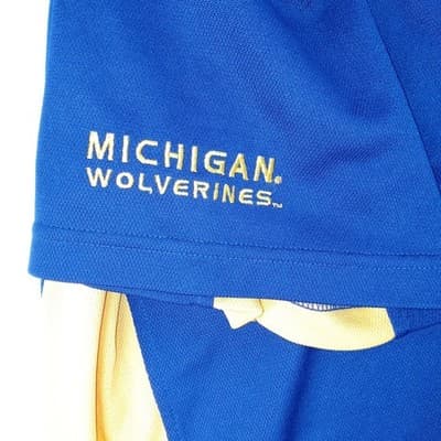 Starter Michigan Wolverines Navy Blue Yellow Polo Shirt Mens XL Embroidered - Thumbnail 6