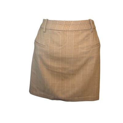 Divided H M Plaid Pencil Skirt Tan Brown Womens Size 10 Business Casual - Thumbnail 2