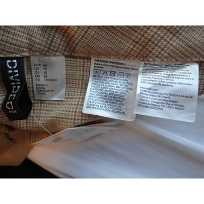 Divided H M Plaid Pencil Skirt Tan Brown Womens Size 10 Business Casual - Thumbnail 3