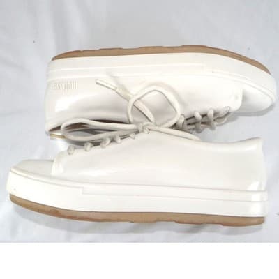 Melissa Be Women White Melflex PVC Platform Jelly Sneakers Lace Up Shoes - Thumbnail 3