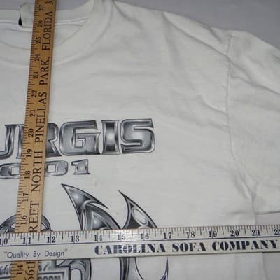 VTG Harley Davidson Sturgis 2001 Black Hills Rally Long Sleeve Tee White Mens L - Thumbnail 14