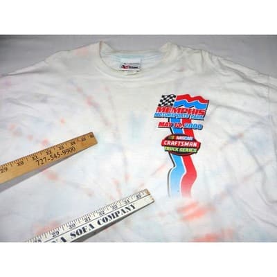 Rare VTG NASCAR Red White Blue Tie-Dye 2000 Craftsman Truck Series T-Shirt XL - Thumbnail 7