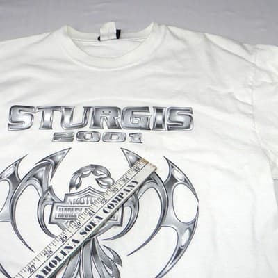 VTG Harley Davidson Sturgis 2001 Black Hills Rally Long Sleeve Tee White Mens L - Thumbnail 10