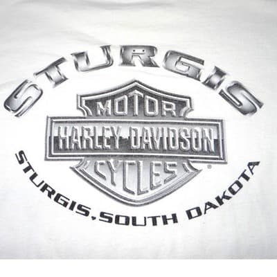 VTG Harley Davidson Sturgis 2001 Black Hills Rally Long Sleeve Tee White Mens L - Thumbnail 6