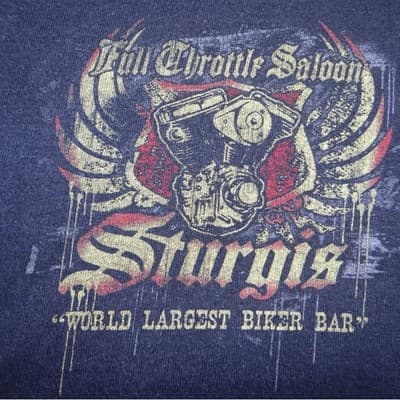 Full Throttle Saloon Sturgis Biker Graphic Long Sleeve T-Shirt Black Mens 3XL - Thumbnail 4