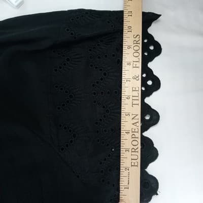 Chelsea Theodore Woman Plus Size 1X TG Black Lace Neck Flutter Sleeve Top - Thumbnail 5