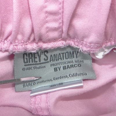 Greys Anatomy by Barco Womens Pink Scrub Pants Elastic Drawstring Size SP - Thumbnail 2