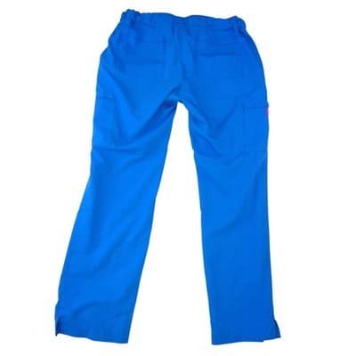 Betsey Johnson Women Royal Blue Scrub Pants Cargo Elastic Drawstring L - Thumbnail 3