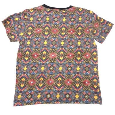 Vintage WXYZ Mens Small Geometric Tribal Print T-Shirt Short Sleeve Crewneck - Thumbnail 4