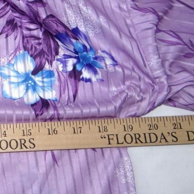 Vintage 14th Place California Purple Floral Shadow Stripe Popover Blouse Medium - Thumbnail 4