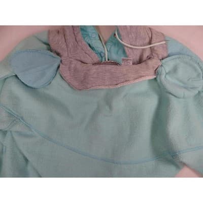 Vintage 1990's China Wear By Morsly Light Blue Pullover Sweatshirt Hoodie - Thumbnail 6