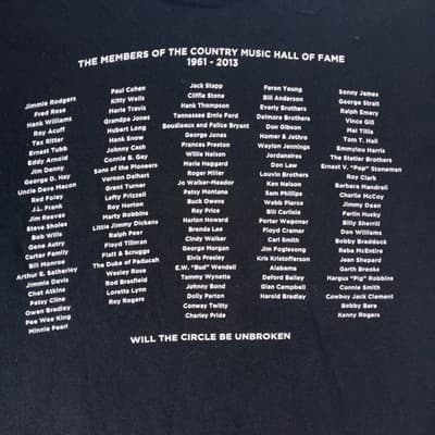 Country Music Hall of Fame and Museum Nashville T Shirt Black Members 1961 2013 - Thumbnail 5
