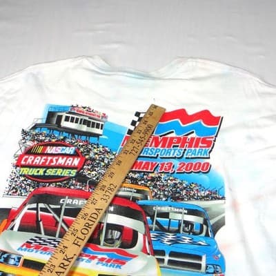 Rare VTG NASCAR Red White Blue Tie-Dye 2000 Craftsman Truck Series T-Shirt XL - Thumbnail 10