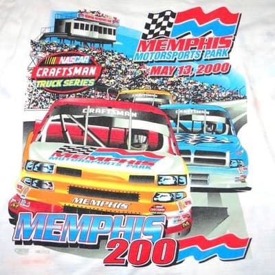 Rare VTG NASCAR Red White Blue Tie-Dye 2000 Craftsman Truck Series T-Shirt XL - Thumbnail 4