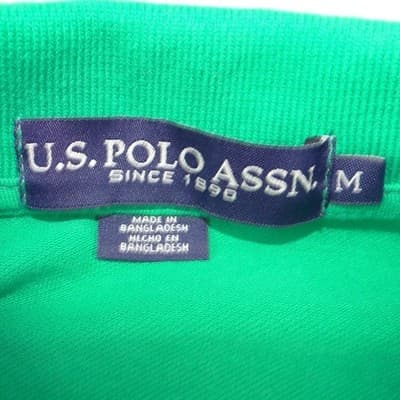 US Polo Assn Mens Green Short Sleeve Pique Cotton Polo Shirt Size M - Thumbnail 2