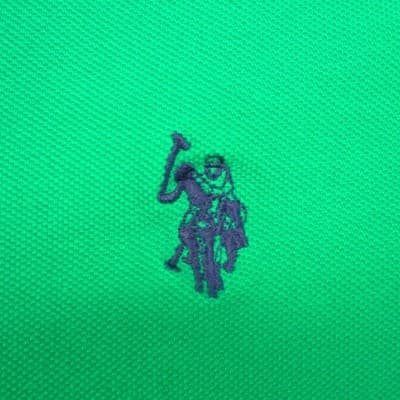 US Polo Assn Mens Green Short Sleeve Pique Cotton Polo Shirt Size M - Thumbnail 4