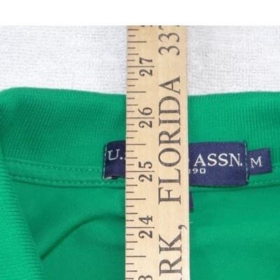 US Polo Assn Mens Green Short Sleeve Pique Cotton Polo Shirt Size M - Thumbnail 6
