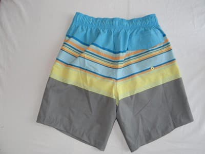 Laguna Men's Beach Shorts - Stylish Stripes in Blue & Gray - Thumbnail 5