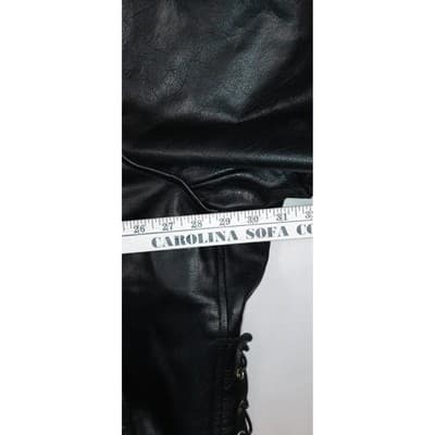 Vintage Men's Black Genuine Leather Motorcycle Jacket Belted MADE IN USA - Thumbnail 13