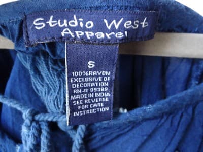 Studio West Women's Embroidered Top - Stylish Blue Rayon Blouse - Thumbnail 3