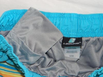 Laguna Men's Beach Shorts - Stylish Stripes in Blue & Gray - Thumbnail 3