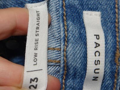 Pacsun Low Rise Straight Leg Jeans with Butterfly Print - Girls - Size 23 - Thumbnail 3