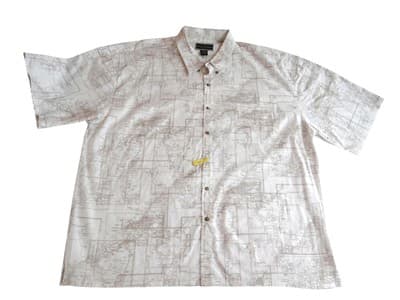 Field & Stream Map Print Short Sleeve Shirt XXXL
