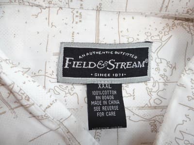 Field & Stream Map Print Short Sleeve Shirt XXXL - Thumbnail 3