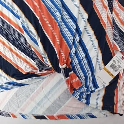 NWT Ruby Rd Woman Bright Idea Striped Twisted Front Top 3X - Thumbnail 4