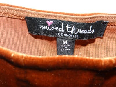 Mixed Threads Velvet Crop Top - Medium - Thumbnail 2